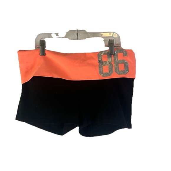 Vintage Y2K Victorias Secret PINK Fold Over Embellished Spell Out Booty Shorts - Picture 1 of 5